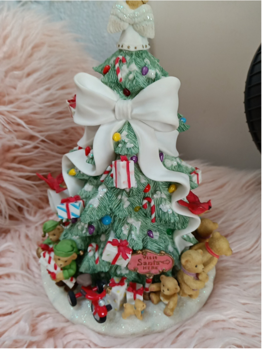 Cherished Teddies Lighted Christmas Tree Plays Tune We Wish You Merry Christmas - Picture 12 of 16